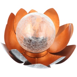 Lotusblume Solar LED Gartenlicht mit einer warmweißen LED, Solarpanel und Akku