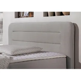 Home Affaire Boxspringbett HOME AFFAIRE "Manchester", grau (silbergrau), B:220cm L:208cm, Strukturstoff-Bezug (100% Polyester), Komplettbetten, Boxspringbett, 5 Breiten, 3 Ausführungen, 2 Härtegraden, Topper, Steppung