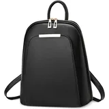DORRISO Rucksack Damen Mode Schulrucksack Umhängetaschen Reise Rucksack Damen Cityrucksack Leichtgewicht Wasserdicht PU Leder für Freizeit Büro Urlaub Einkaufen Schwarz