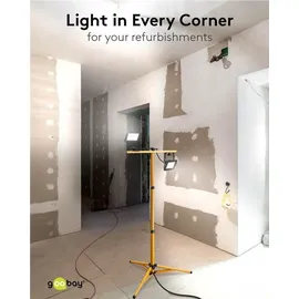 goobay LED-Baustrahler Teleskopstativ, 2x20w, 4000K