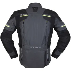 Modeka Taran Flash Motorradjacke Schwarz/Grau/Neongelb 5XL