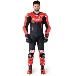 Alpinestars Lederkombi GP-R7 V4 Tech Air-kompatibel 1PC Einteiler Racing Anzug, BLACK MID RED, 54