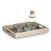Zeller Tablett Bon Appetit 40 x 30 cm Holz Grau Anthrazit