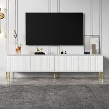 modfu TV-Lowboard 190x48x38 cm Weiß MDF/Spanplatte