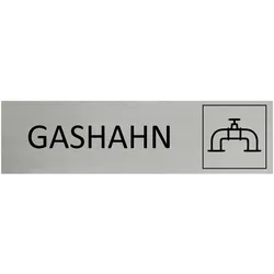 CombiCraft Aluminium Türschild Gashahn 165x45mm mit 3M-Tape