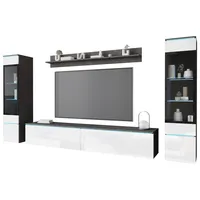 P & B Wohnwand Vera 4-tlg. ca. 240x130 cm Anthrazit/Weiß