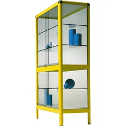 Aluminiumvitrine V17GG mit 3 verstellbaren Dickglasböden