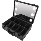 Kosmetikkoffer Schminkkoffer Alu Kosmetikkoffer Beauty Case Friseurkoffer Werkzeugkoffer Kit mit LED-Licht für Friseure und Visagisten