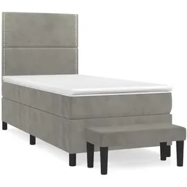 vidaXL Boxspringbett 100 x 200 cm Hellgrau