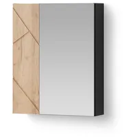 Livinity® Spiegelschrank, Ronco, Anthrazit/Goldkraft Eiche, 60 x 75 cm