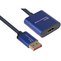 Good Connections Adapterkabel DP 1.2 St./ HDMI Bu. 4K UHD@60Hz Alu blau 0,2m