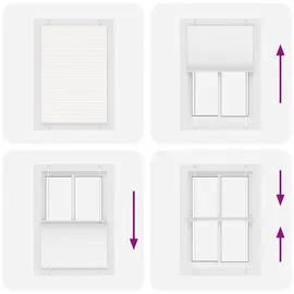 vidaXL Plissee Weiß 85x100 cm Stoffbreite 84,4 cm Polyester