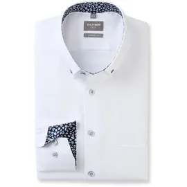 Olymp Luxor, comfort fit Button-down", Herren, Gr. 42, Normaler Arm, weiß, 100% Baumwolle, Hemden,