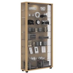 VCM Vitrine »Lumo Maxi« ohne Beleuchtung braun, 59x118x18 cm