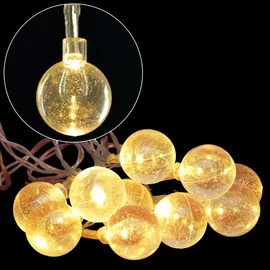 Buri LED Lichterkette Glitzerkugeln 1 m Warmweiß