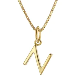 trendor 15255-N Damen-Kette mit Buchstabe N Anhänger Gold auf Silber 925, 45 cm