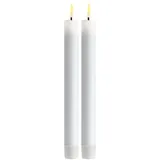 Deluxe Homeart Weiße Stabkerze LED 24 cm, weiß 2 Stück