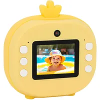 48MP Sofortdruckkamera mit 2 Rollen Druckpapier und 64 GB Karte, Digitale Videokamera Vorne Hinten mit 2 Zoll HD -Bildschirm, ohne Tinte Schwarz -Weiß -Druck