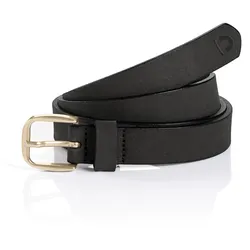 Synthetikgürtel TOM TAILOR "TTDMEGAN", Damen, Gr. 110, schwarz, Rindsleder, Gürtel, schmal & vielseitig kombinierbar (2 cm Breite)