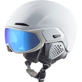 Skihelm, White matt (Blue revo), 55-59 cm