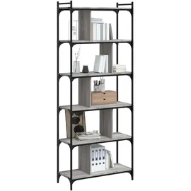 vidaXL Bücherregal 6 Böden 76 x 32 x 192 cm Grau Sonoma