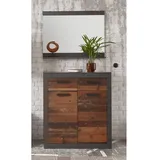 Lomadox Garderoben-Set BERLIN-61, (Spar-Set, 2-St), Old Mix Dekor 92x185x42 cm braun