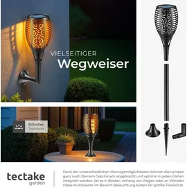 Tectake Solarleuchte Kunststoff 6er Set Dämmerungssensor schwarz