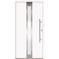 Splendoor Alu-Stahlhaustür 'B01' weiß rechts 100 x 210 cm