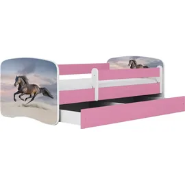 raumhirsch furniture Kinderbett mit Pferd 80 x 180 cm Holzwerkstoff rosa