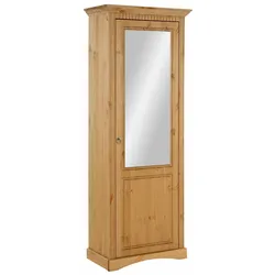 Schuhschrank HOME AFFAIRE "Rustic", beige (gelaugt, geölt), Schränke, aus massiver Kiefer, mit Spiegel, für ca. 16 Paar Schuhe