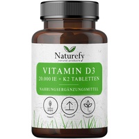 Vitamin D3 K2 Hochdosiert 20.000 – 240 Tabletten – Vitamin D 20.000 IE – Vitamin D3 K2 Tabletten – Vitamin D3 + K2 Hochdosiert