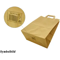 250x GASTRO Papiertragetaschen 33 x 32 x 21 cm mit EAN-Code braun