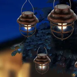 bmf-versand Solarleuchte Garten 3er Set Laterne zum Hängen Solarlampe Außen Leuchte Solar