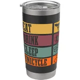 Eat Drink Sleep Einrad liebt Fahrrad Einrad Einrad Doppelwandiger Edelstahl-Thermobecher