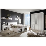 Home Affaire Schlafzimmer-Set California, (Set, 3-St), klein, Bett 140 cm, 1 Nachttisch und 3-trg Kleiderschrank weiß