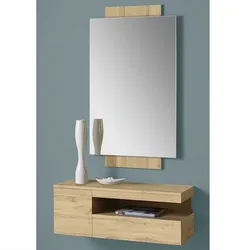 Wandspiegel und Hängekonsole in Wildeichefarben modern (zweiteilig)
