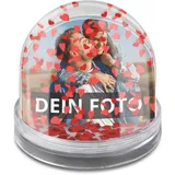 PhotoFancy® - Schneekugel mit Foto und Glitzer-Herzchen personalisiert gestalten