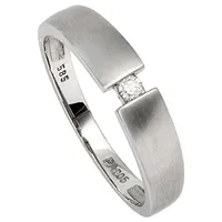 Solitärring JOBO Gr. 50, weiß (weißgold 585), Fingerringe, Damen, 50, P1 = bei 10-facher Vergrößerung erkennbare Einschlüsse, Diamanten Weißgold 585, Diamanten, Weißgold 585, 585 Weißgold mit Diamant 0,05 ct.
