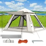 Pamatio Campingzelt Automatisches 3 Personen Sofortzelt Pop Up Zelt, 4 Jahreszeiten Schnelles Automatisches Öffnen Zelt mit Moskitonetz für Familie Camping Wandern Backpacking