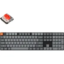 Keychron K5 Max kabellose mechanische Tastatur, QMK/VIA programmierbar, 3-Modus Bluetooth/2.4 GHz/Kabel mit weiß LED, Low Profile Gateron Red Switch, PBT Tastenkappen