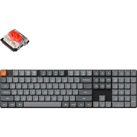 Keychron K5 Max kabellose mechanische Tastatur, QMK/VIA programmierbar, 3-Modus Bluetooth/2.4 GHz/Kabel mit weiß LED, Low Profile Gateron Red Switch, PBT Tastenkappen