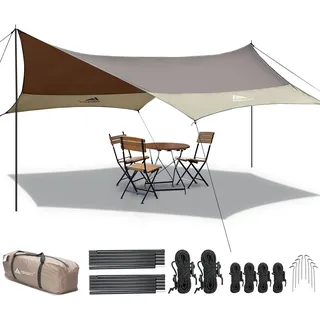 Forceatt Ultraleichte Zeltplane, 3,7 * 4,3 m mit 6