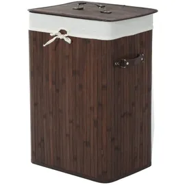 Homcom Wäschekorb mit Deckel Segeltuchsack, Bambus