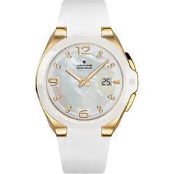 Junghans Damen Armbanduhr 015/1506.00 Spektrum Mega Solar gold IP Keramik weiß