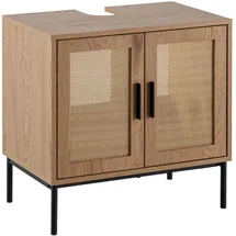FineBuy Waschbeckenunterschrank FineBuy Badschrank 60x60x40 cm Unterschrank Eiche Optik