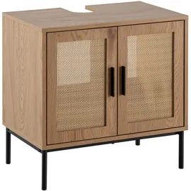 FineBuy Waschbeckenunterschrank FineBuy Badschrank 60x60x40 cm Unterschrank Eiche Optik