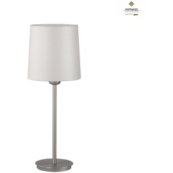 Hufnagel Tischleuchte HAVANNA, 40cm, E14 max. 46W, mit Schnurschalter, nickel matt / Schirm cremeweiß, Perlmutteffekt HUF-230013-41