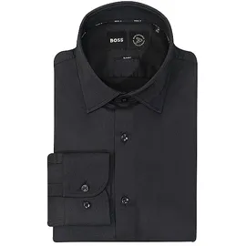 Boss Slim Fit Businesshemd aus Feintwill mit Stretch-Anteil, Black, 40