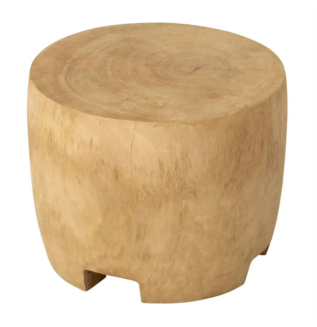 Beistelltisch Puro aus Suarholz, skandinavisches Design, natur, handgefertigtes Unikat, Ø 40 cm