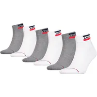 Levi's Kurzsocken LEVI'S, Herren, Gr. 43-46, grau (weiß, grau), Baumwollmischung, unifarben, normal, Socken, mit breitem Logobund